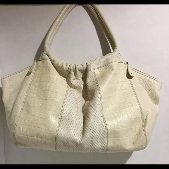 Furla snake skin/ Embossed leather tote handbag - Picture 2 of 8